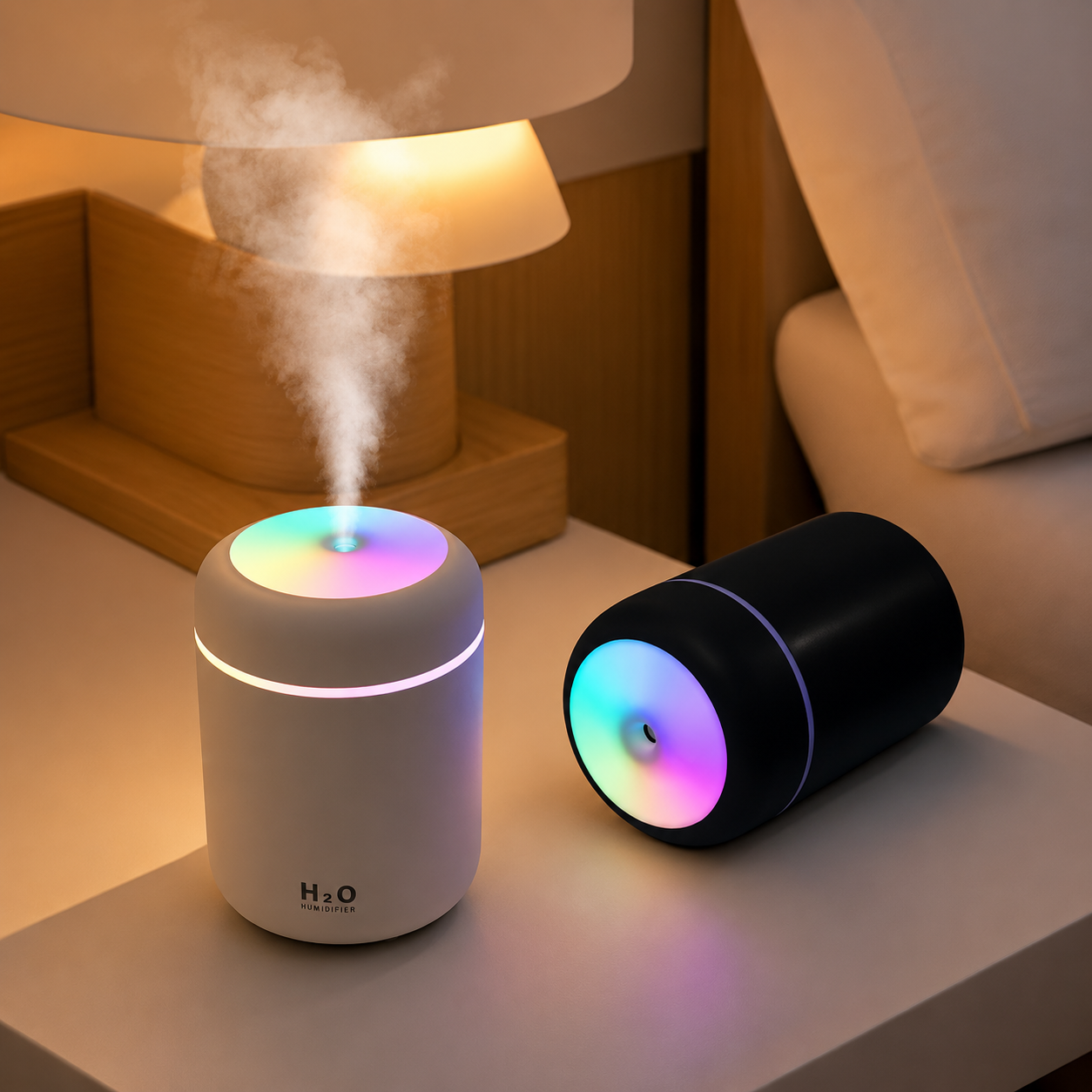 Humidifier with LED Light for Room, Office & Car(Grey)