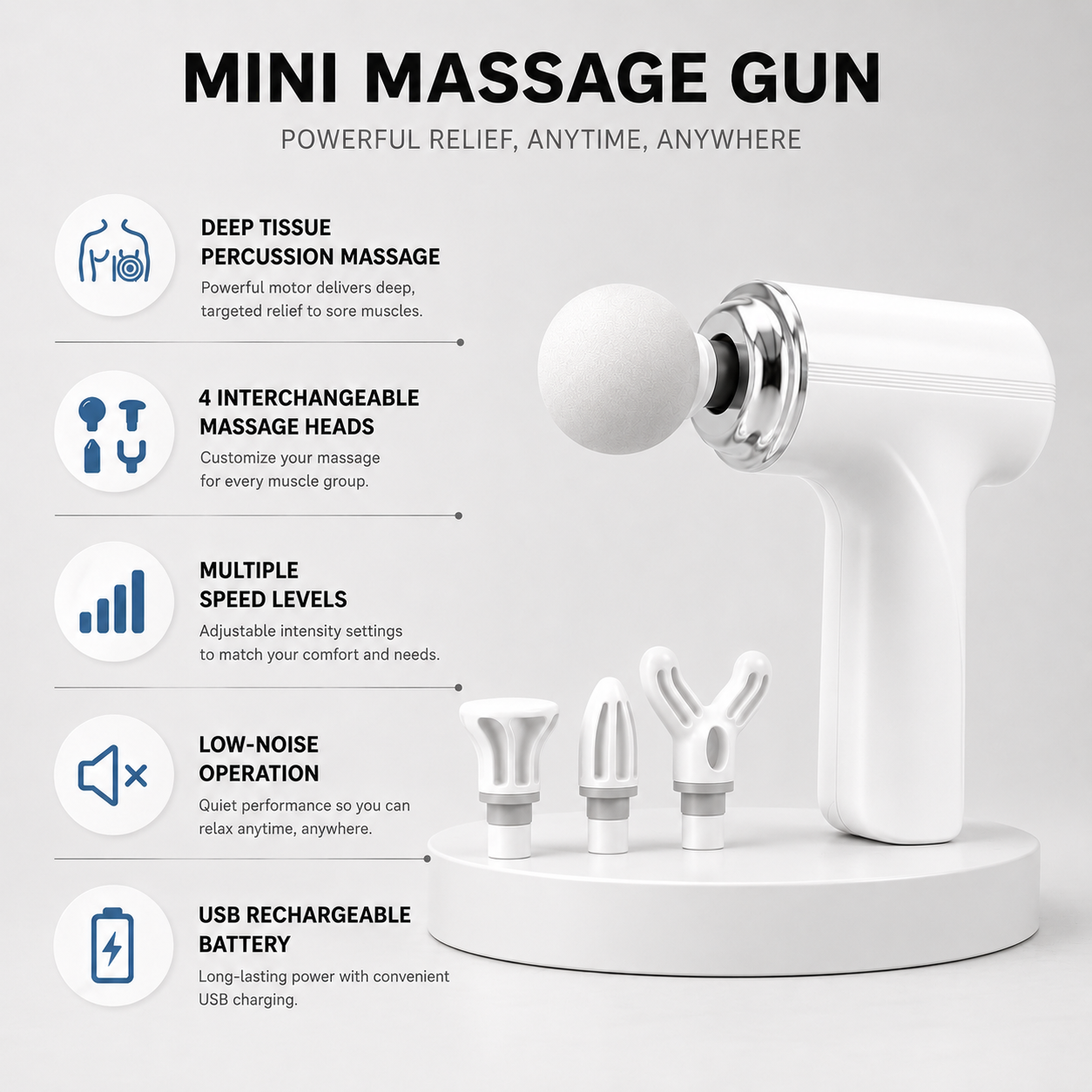 Mini Massage Gun – White Box